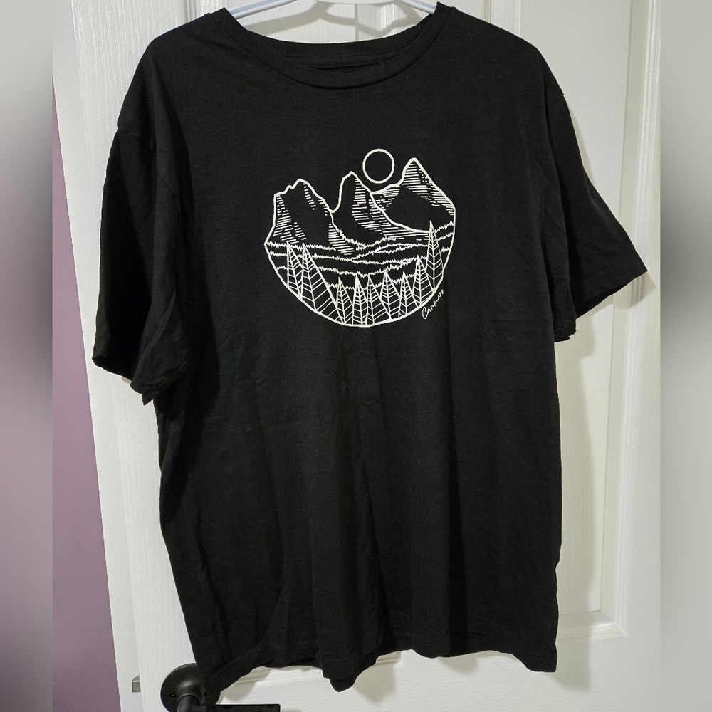 Black Graphic T-Shirt Mens Alberta Canmore Rocky Mountains
